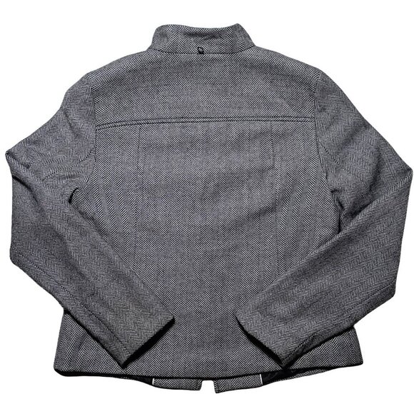 Banana Republic Women’s 10 Wool Blend Herringbone Grey Full Zip Lined Jacket - Picture 5 of 12